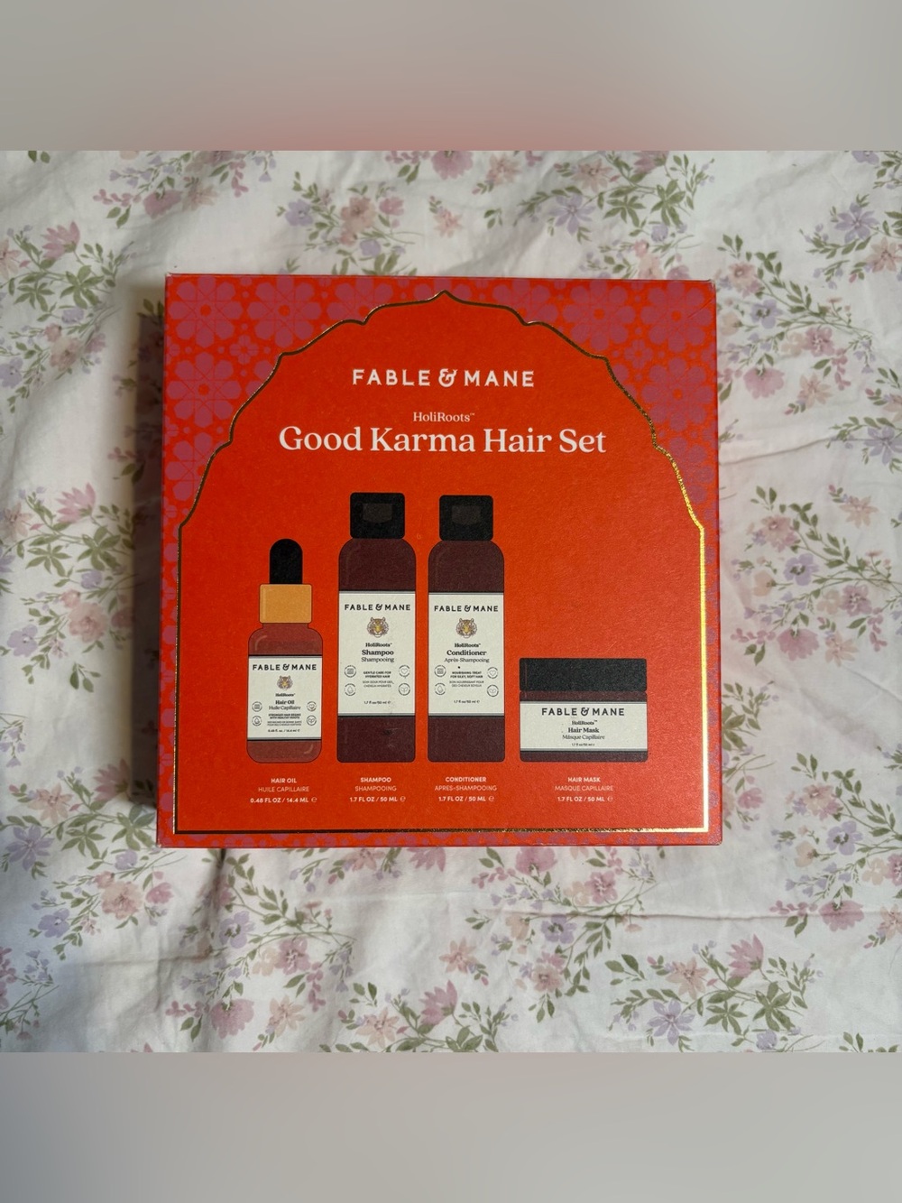 fable & mane holi roots “good karma” gift set